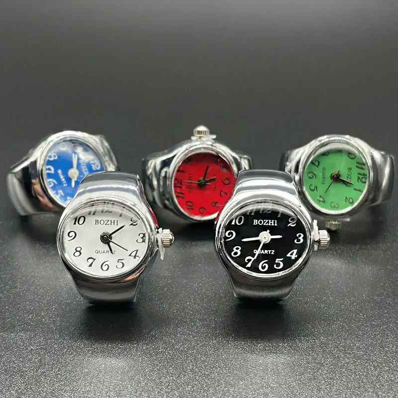 Luxury Finger Quartz Watch Mini Small Elastic Band Alloy Watches Female Rings Jewelry Clock Men Women Function Quartz Watch Ring