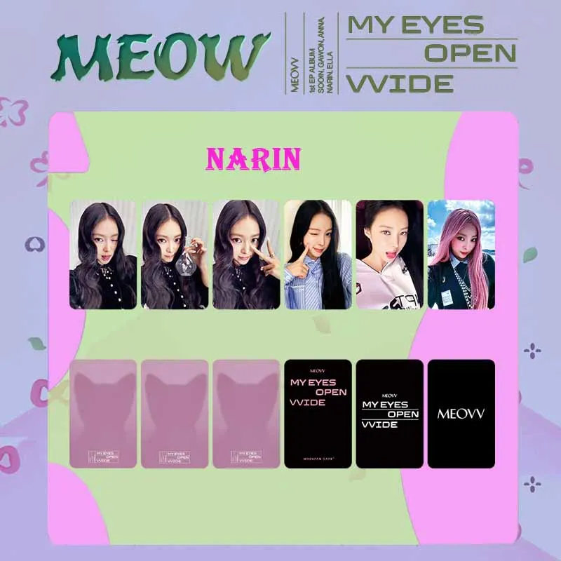 ألبوم KPOP MEOVV الجديد عيوني مفتوحة VVIDE بطاقة صور واحدة عالية الجودة طراز INS طباعة مزدوجة الجوانب بطاقة لومو SOOIN GAWON ANNA #5