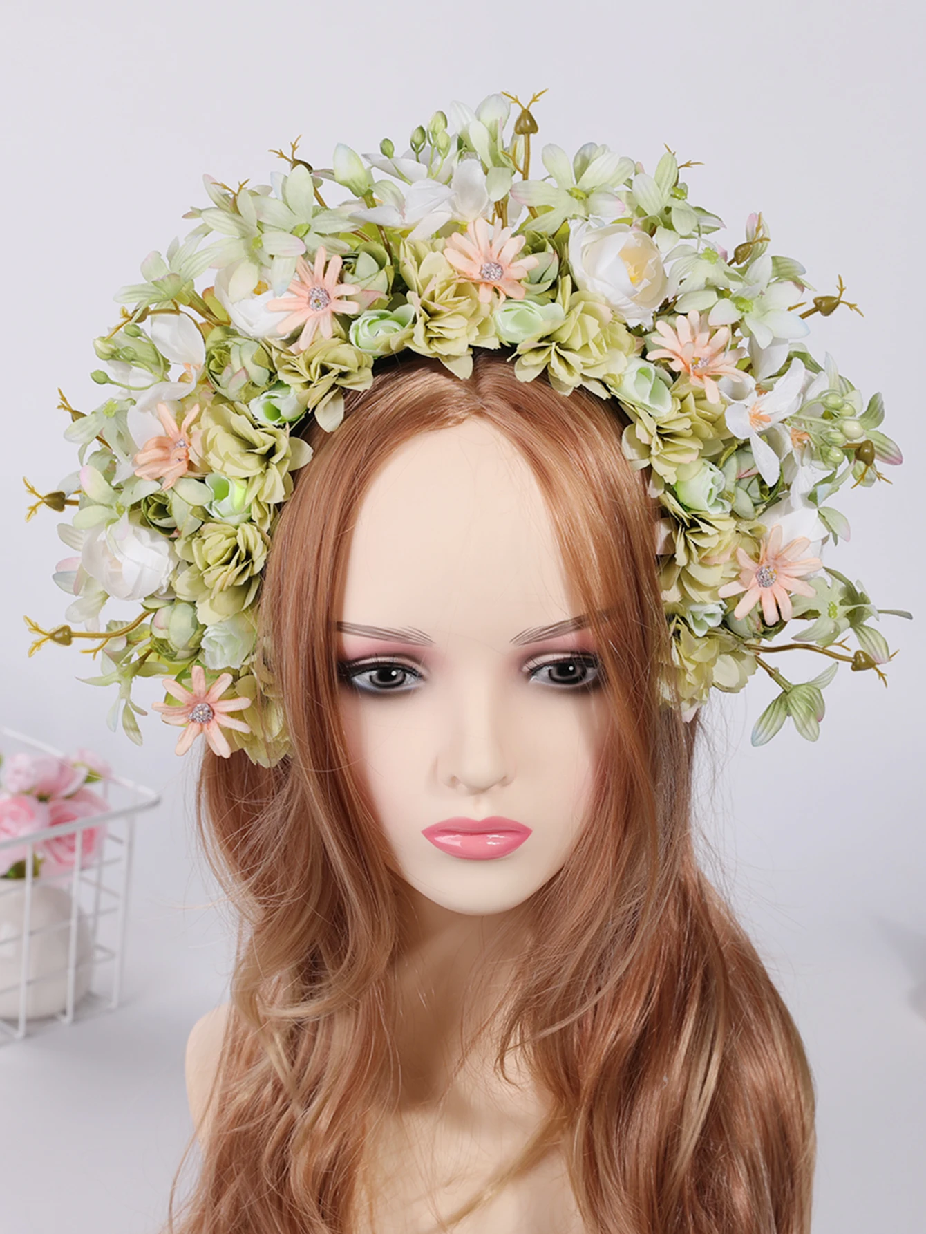 Handmade headwear Double-sided silk flower headband Daily Hanfu accessories High appearance level multi-color hair flower stereo