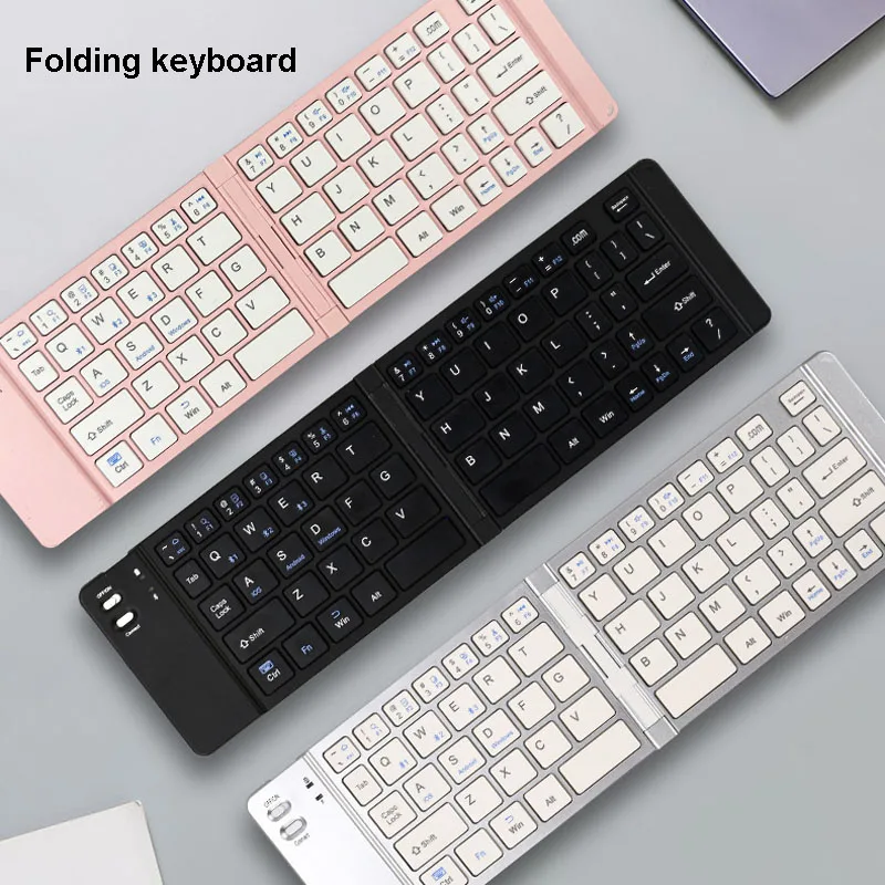 

New Mini Folding Teclado Bluetooth-compatible Keyboard For iPad Android Windows iOS Phone Tablet Wireless Keyboard With Touchpad