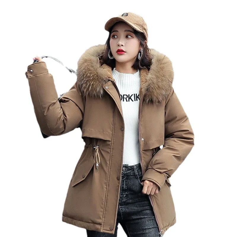 Outerwear Parka Mid Length Winter New Fashion Thickened Warm Cotton Jacket Women Casual Down Cotton Jacket