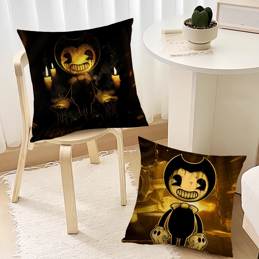 Game B-Bendy and the Ink Machines Pillow Case Sofa Decorative Home Double-sided Printing Short Plush Cushion Cover