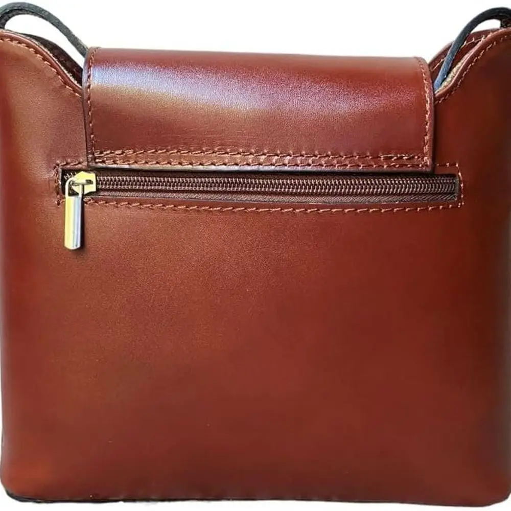 Tas Selempang Kulit Terstruktur - Ukuran Kecil hingga Sedang, Tali Dapat Disesuaikan, Kantong Ritsleting, Buatan Italia