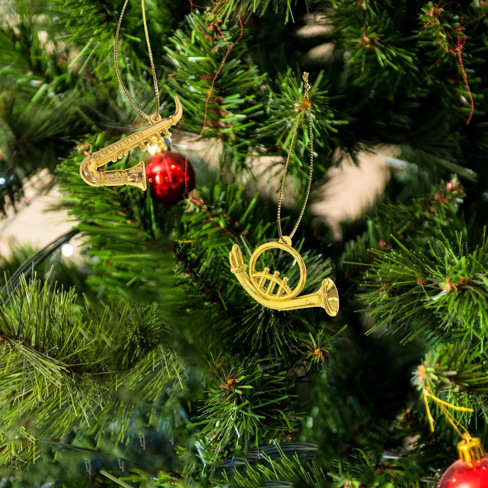 14pcs Christmas Tree Decorations Miniature Xmas Mini Instruments Ornament Party Favors Tiny Musical Instruments Kit Dollhouse