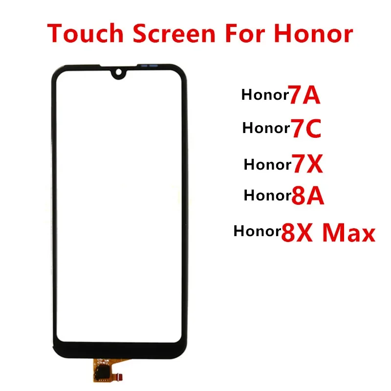 Honor8A Outer Screen For Huawei Honor 8A 8X Max 7X 7C 7A Digitizer Sensor Front Touch Panel LCD Display Glass Cover Repair Parts