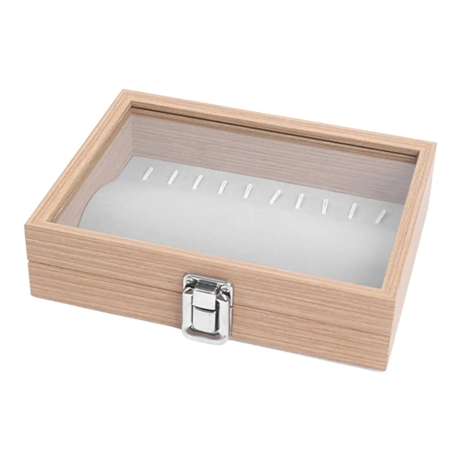 

Jewelry Display Case Wooden Badge Storage Display Box for Badge Ring Earring