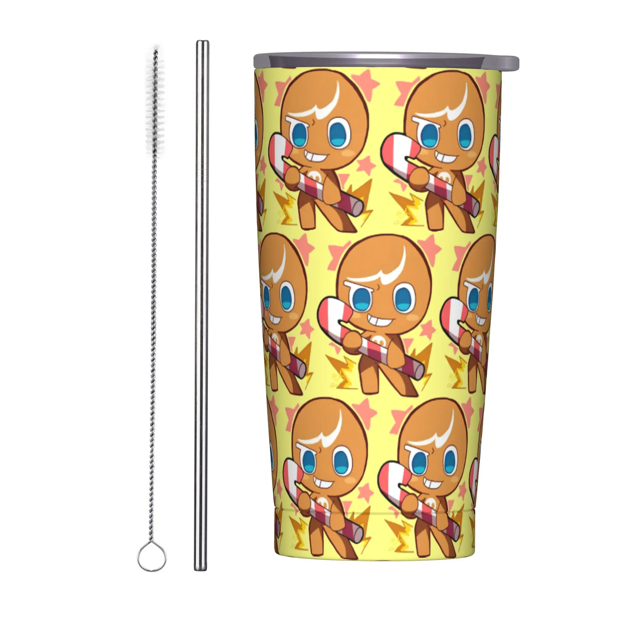 Sorbet Sharks Cookies Run Kingdom  Tumbler Vacuum Insulated  Thermal Cup Vacuum Flask Double Wall Mugs Water Bottle, 20oz