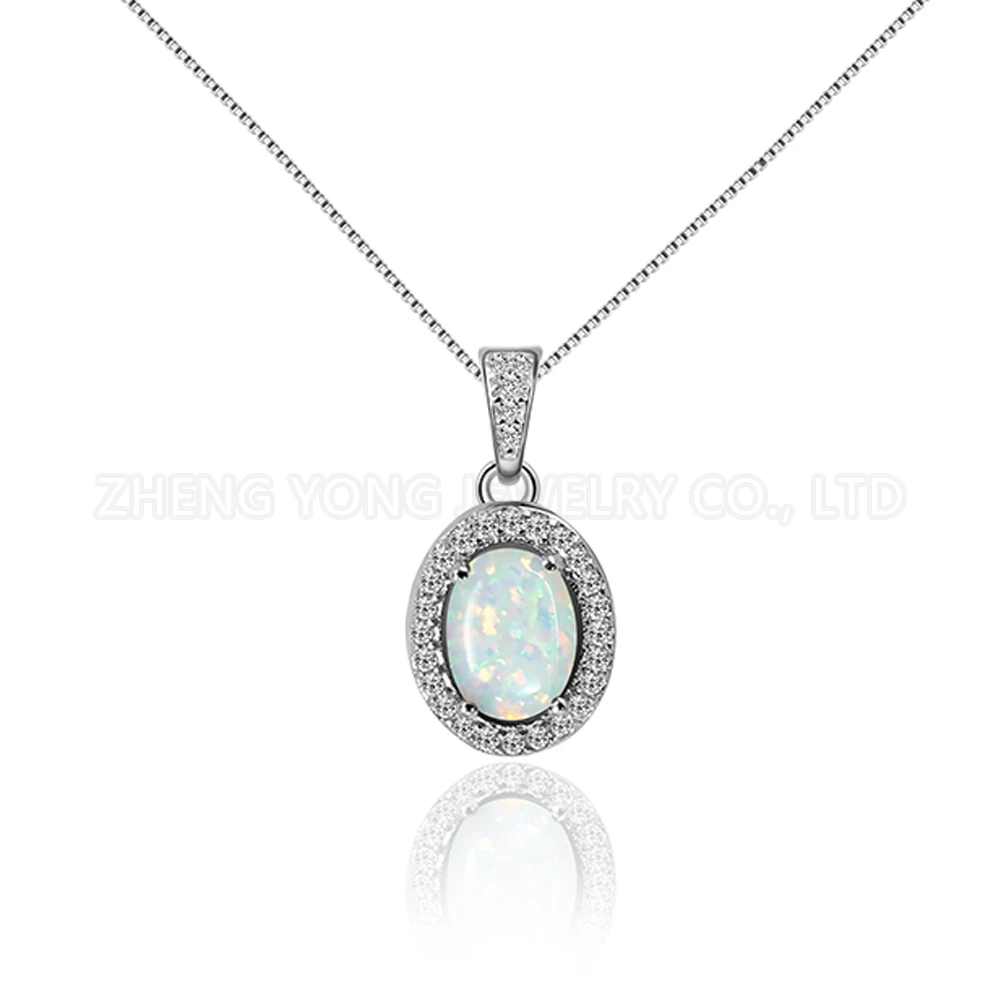 

Classic Oval Shape Pendant 925 Silver DIY Color Opal Pendant for Women