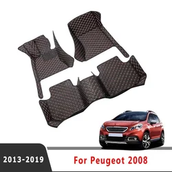 Car Floor Mats Trunk Carpets For Peugeot 2008 2019 2018 2017 2016 2015 2014 Interior Parts Covers Auto Accessories Waterproof