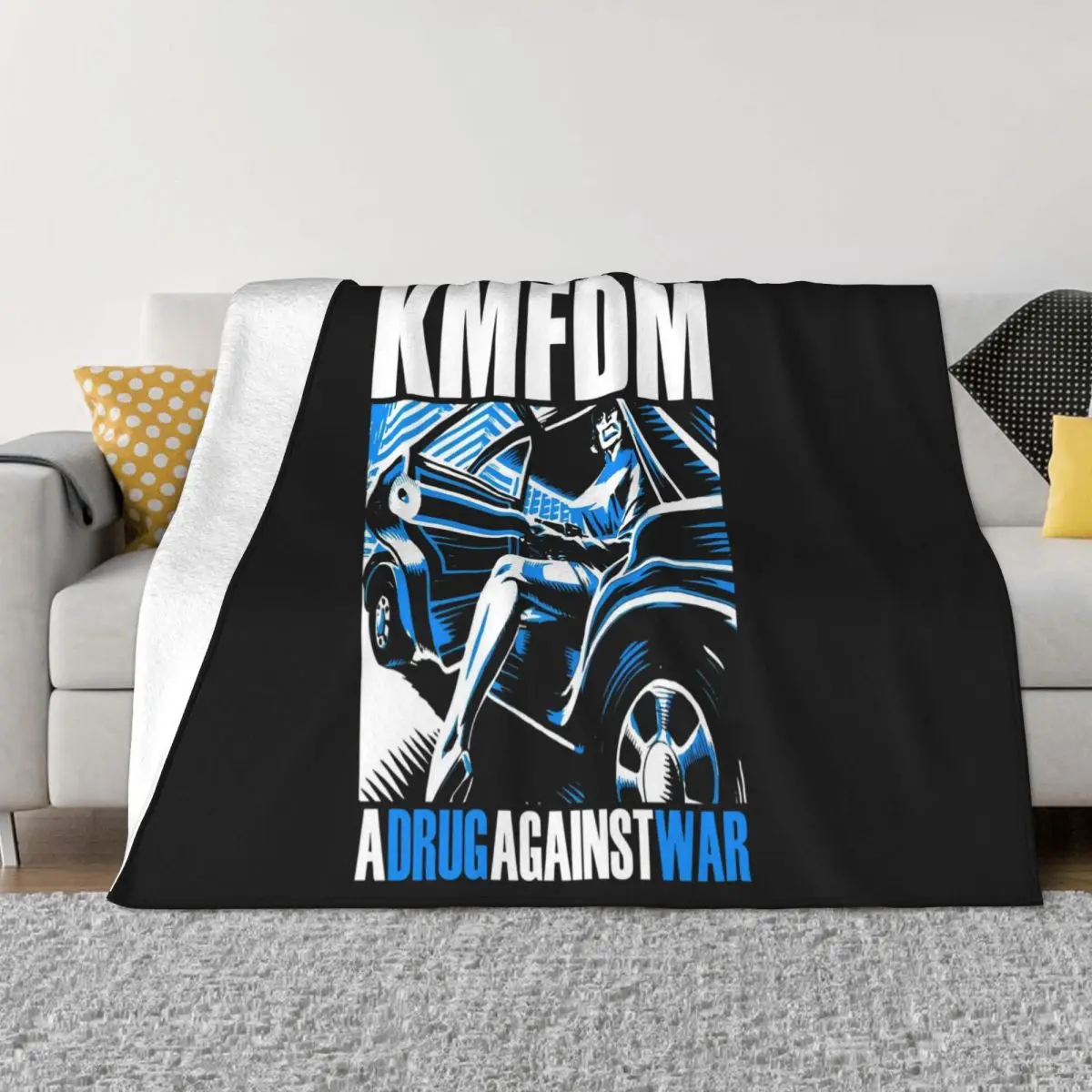 Kmfdm A Drug Against War Black Industrial Techno Pig Skold Woman Different Animal Dj Newest Family Throw Blanket