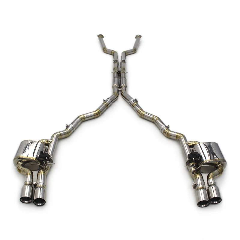 

OEM Titanium Valve Electronic Exhaust For Bmw M6 E63 V10 5.0l 2006-2010 Catback System With Resonator Muffler Silver Tips