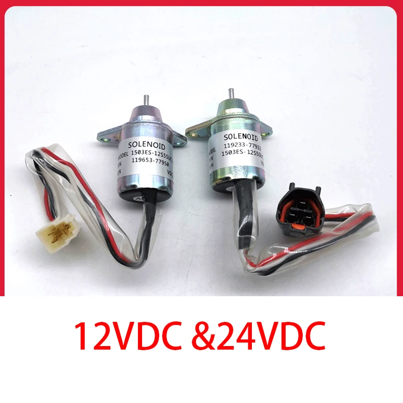 

119653-77950 Fuel Shut Off Solenoid 1503ES-12S5SUC5S M806808 for Deere 790 990 2020 for Yanmar 3TNE84 Engine 12VDC 24V SA-4562T