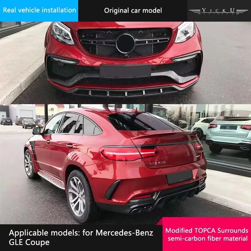 New for Mercedes-Benz GLE Coupe 2015-2019 Modified TOPCA Wide Body Surround Carbon Fiber Exhaust Body Kit High Quality