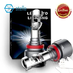 Stella 2x H7 H11 LHD/RHD LED Headlight Mini Lens Projector 9005/9006 Auto Low Beam STG Canbus Bulb For Car/Motor 12v 80W 10000LM