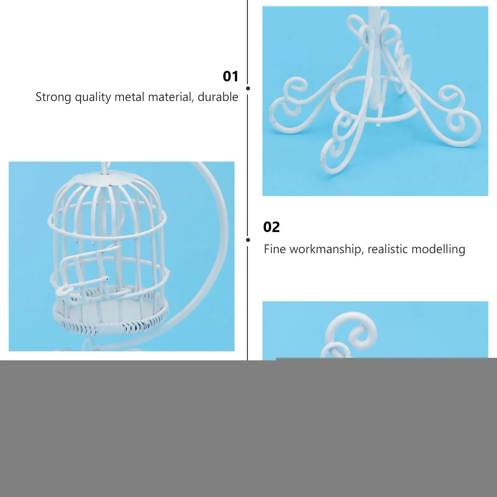 Миниатюрная металлическая птичья клетка, дом, уличная модель, декор, сцена с поддержкой, винтажный дом, высокое качество