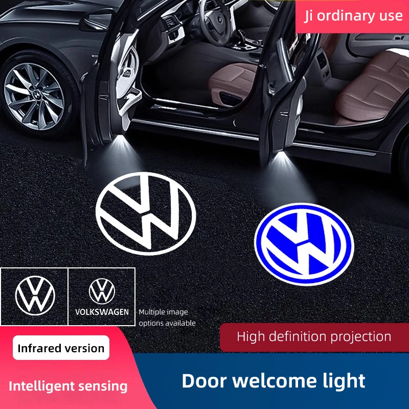 

2 шт. HD светодиодные лампы для проектора дверей автомобиля для Volkswagen VW Polo Golf T5 Caddy T4 Touran GTI Passat Scirocco Tiguan GTD