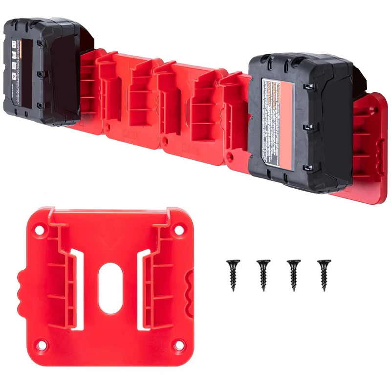 5pc For Milwaukee M&18 Battery Holder For 18V Lithium Battery Can Be Fixed On The Wall  Battery Splice Battery Mount Dock Holder