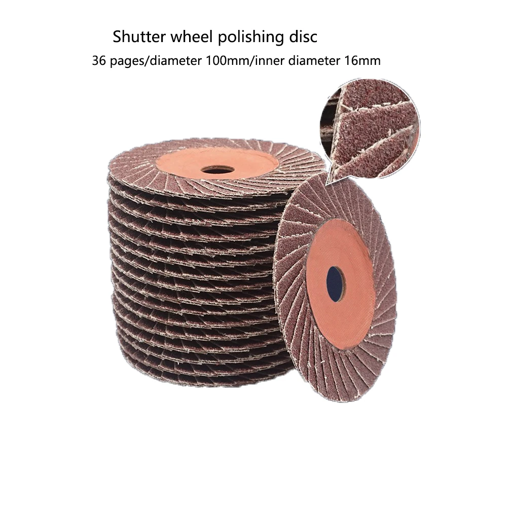 

10Pcs diameter 100mm 36 page stainless steel louver polishing disc angle grinder metal rust removal flat louver wheel