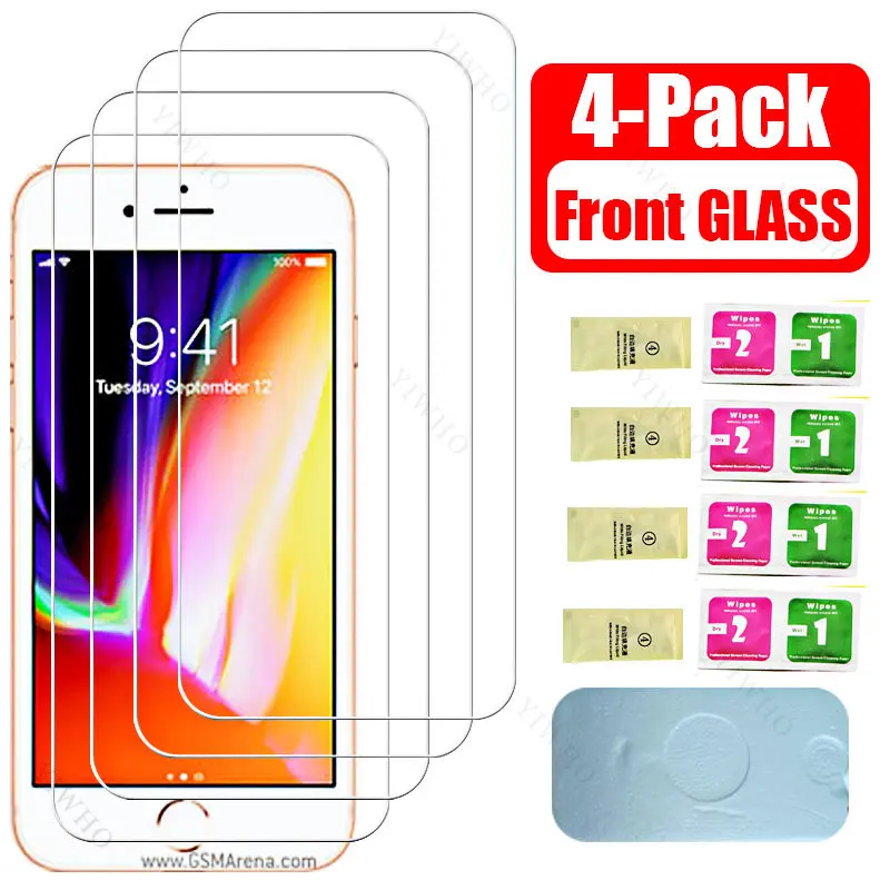 4 قطعة حماية كاملة الزجاج آيفون 7 8 6S زائد شاشة شفافة حامي على آيفون 8 Plus 7Plus 6s زائد الزجاج المقسى