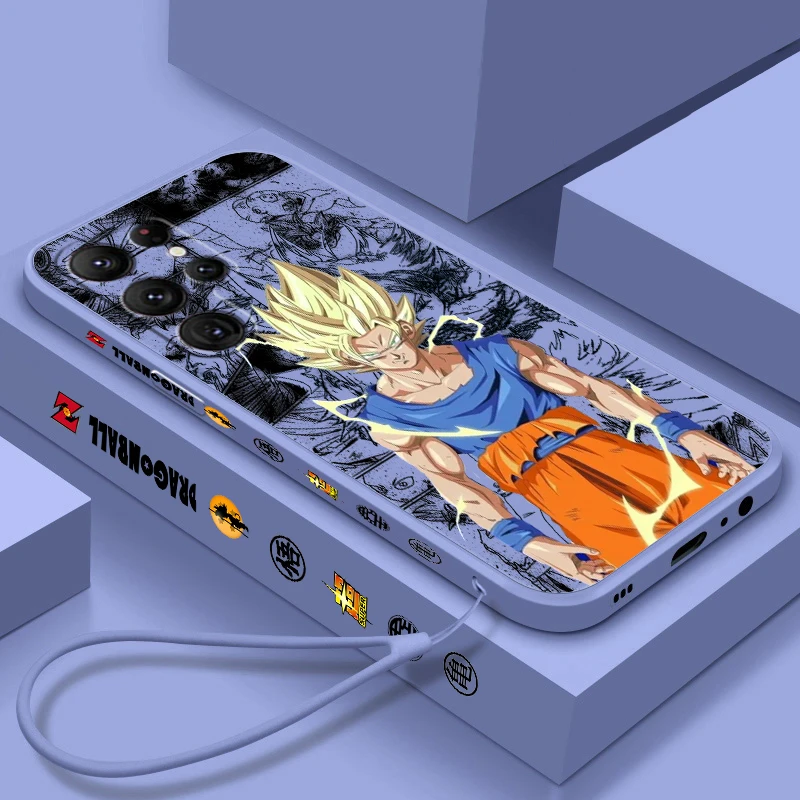 

Japan D-D-Dragon Ball Fashion Liquid Left Rope For Samsung Galaxy S24 S23 S22 S21 S20 FE S10 Ultra Plus Lite 5G Cover