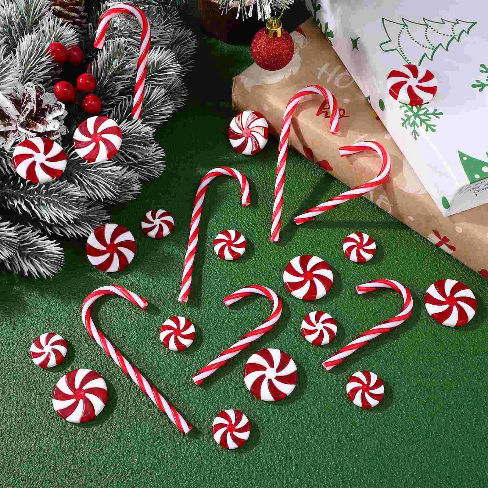 Hanging Candy Cane Christmas Fall Decor for Kitchen Felt Garland Xmas Tree Ornament Party Supplies Decoration