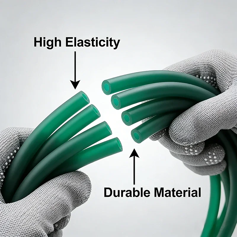 

Антифризный латексный шланг (трубка) цвета ледяной зелени, внешний диаметр 1.6-1.7-1.8-2-3-4 мм, из натурального каучука, высокопрочный, для рогаток и гарпунов