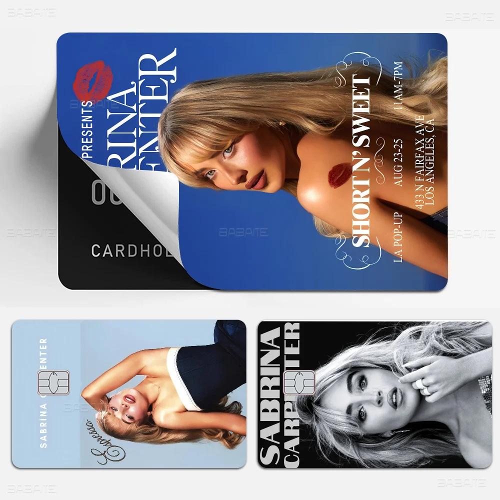 ملصقات جلدية لبطاقة الائتمان من سابرينا كاربنتر لبطاقة نقل البنك VISA ملصق مضاد للماء هدية نسائية مضادة للخدش