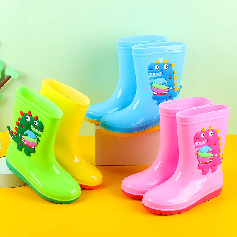 New Kids Non-Slip Rain Boots for Boys and Girls Warm Water Shoes Student Rain Shoes Kids Cotton Linings Breathable Rain Boots