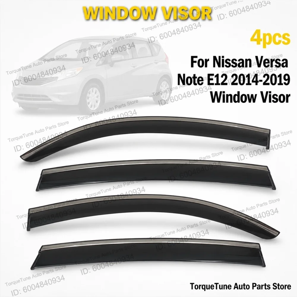 Premium OEM Direct Fit Window Visor For Nissan Versa Note E12 2014-2019 Easy Install Wind Deflector Rain Guard