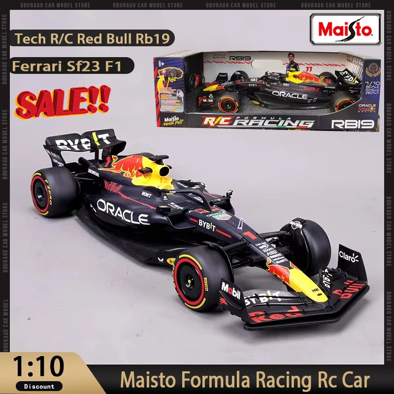 Новинка в наличии Maisto 1:10 Formula Racing Rc Car Maisto Ferrari Sf23 F1 Tech R/C Red Bull Rb19 Миниатюрный радиоуправляемый автомобиль из сплава Игрушка в подарок ребенку