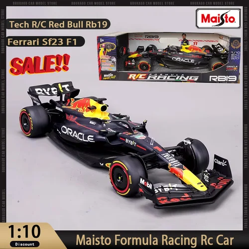 Nuevo en Stock Maisto 1:10 coche de carreras de fórmula Rc Maisto Sf23 F1 Tech R/C Red Bull Rb19 aleación miniatura Rc coche de juguete chico regalo