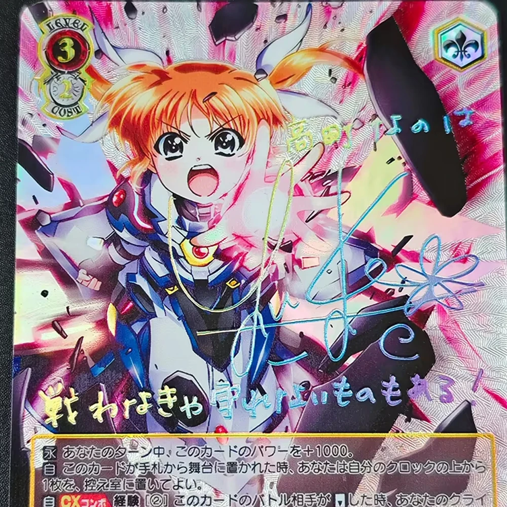 Weiss Schwarz Magical Girl Lyrical Nanoha Anime Collection Card Signierte Karte Vergoldung Brechende Farbe Flash Card Strukturierte Geschenke