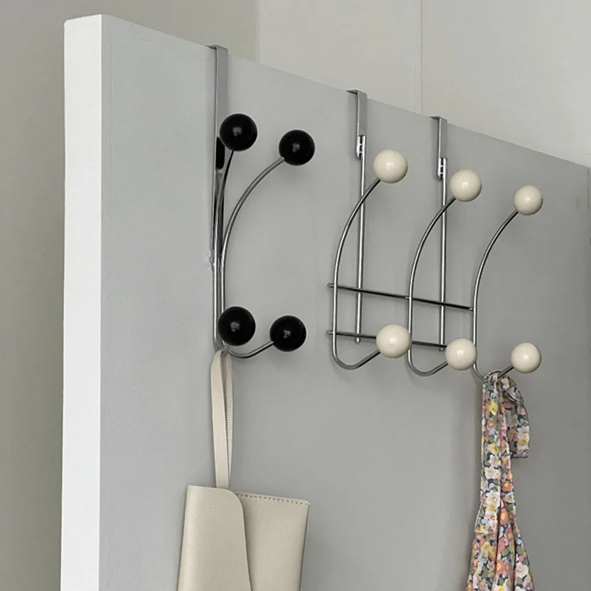 

Door Behind Hooks Bags Clothes Towels Hanging Rack Iron Hanger Hook Punch-free Bedroom Organizer Home Storage Accessories