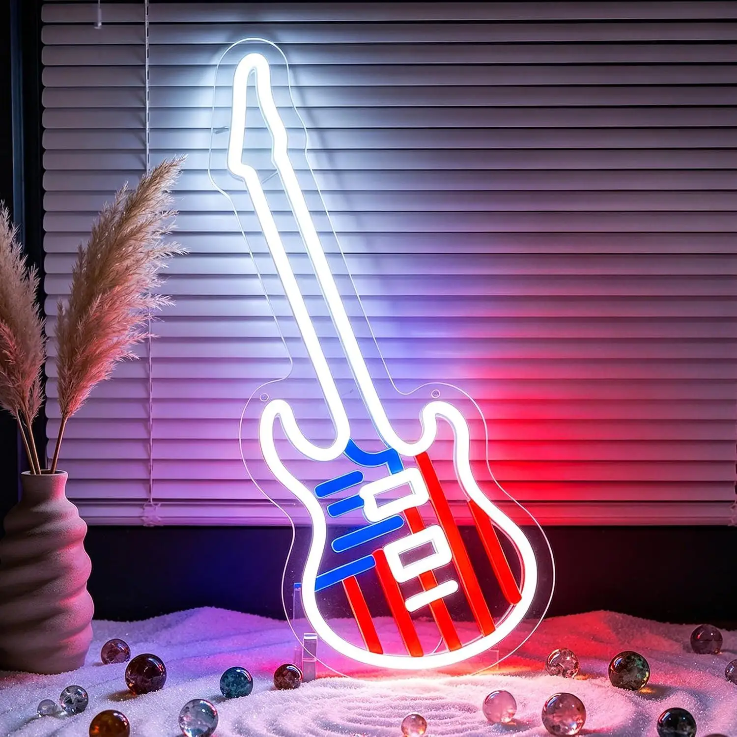 American Guitar Neon Sign Led Neon Light For Music Studio Bedroom Bar Gaming Room Souvenir Gift For Rock Theme Decor Night Light