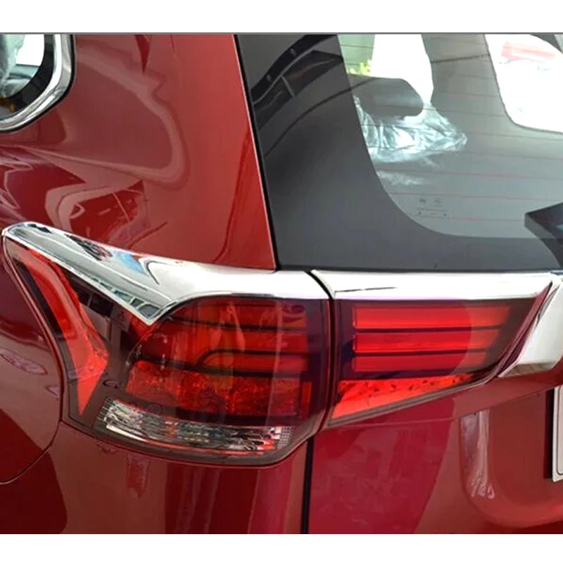 ABS Chrome Accessories For Mitsubishi Outlander 2016 2017 2018 Rear Tail Lights Lamp Eyelid Eyebrow Molding Cover Kit Trim 4PCS