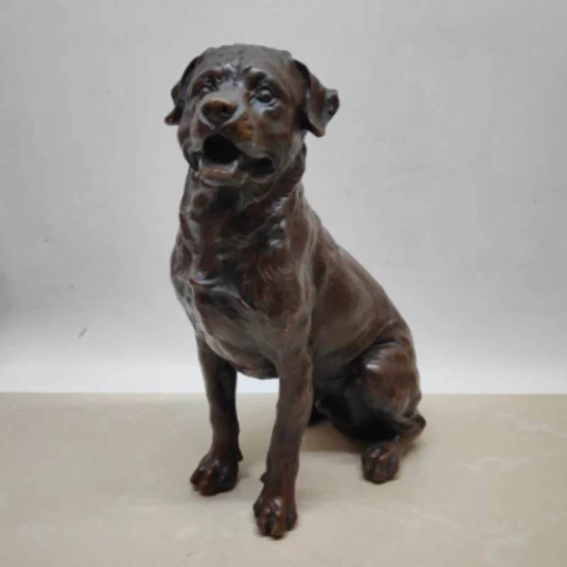 Antique Copper Chinese Zodiac Dog Statue - Oriental Loyalty Craft & Desktop Display, Wealth Attracting Feng Shui Ornament