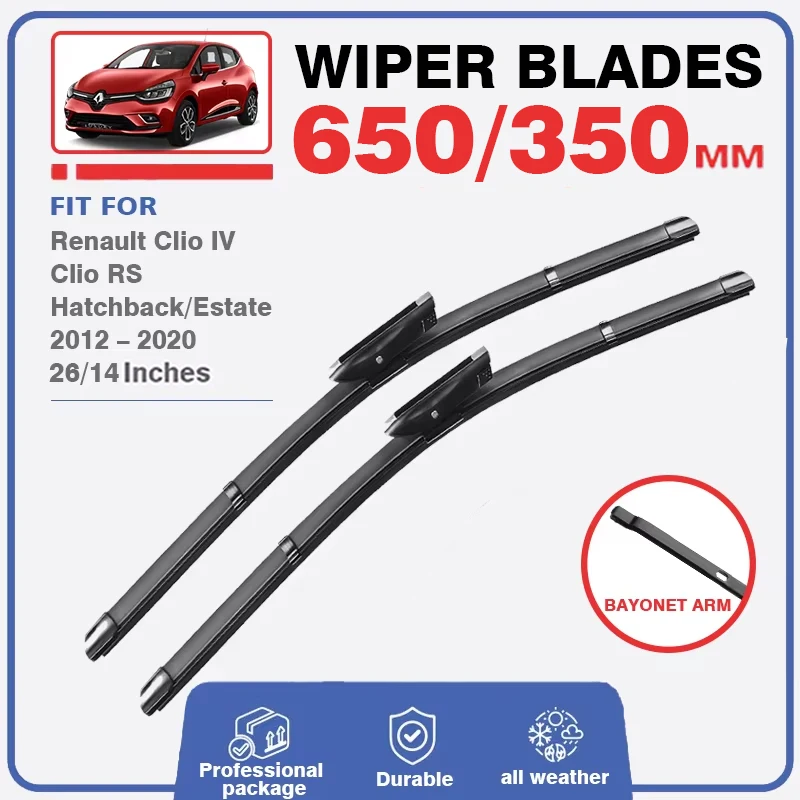 Front Rear Wiper Blades For Renault Clio 4 IV 2012 - 2020 RS Hatchback Estate Windshield Brushes Windscreen Window 26\