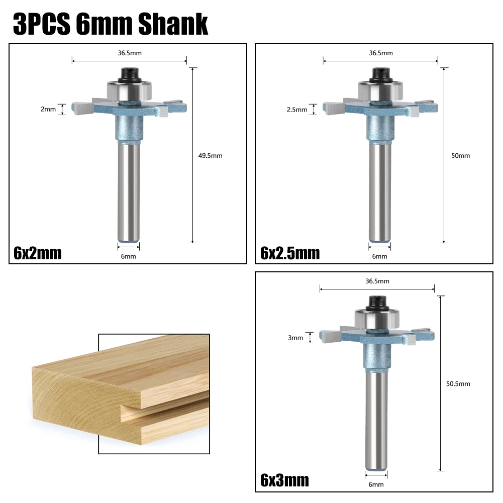 Router di legno 1/4in 6mm Gambo Dritto Fresa Trimmer Pulizia A Filo Trim Angolo Rotondo Cove Box Bit Strumento Fresa Nuovo