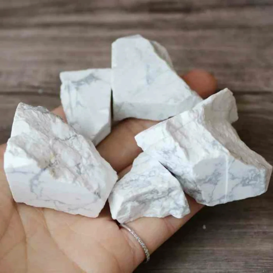 40g/120g/240g Natural White Howlite Mineral Specimens, White Howlite Raw Stone Diffuser Stone, Home Decoration, Fish Tank Stone