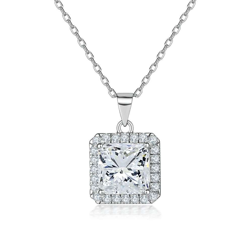 

Luxury Jewelry square 925 Silver Pendant Fine Jewelry Necklaces