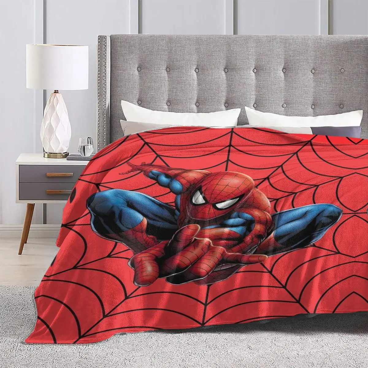 Warm Blankets Office Spider-Man American Cartoon Comic Throw Blanket Spider Man Flannel Bedspread For Home Decor Bed Cover