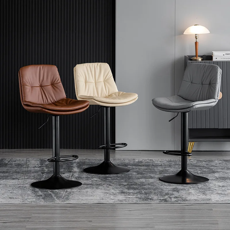 LMM lifting and rotating modern simple front desk bar stool backrest light luxury home