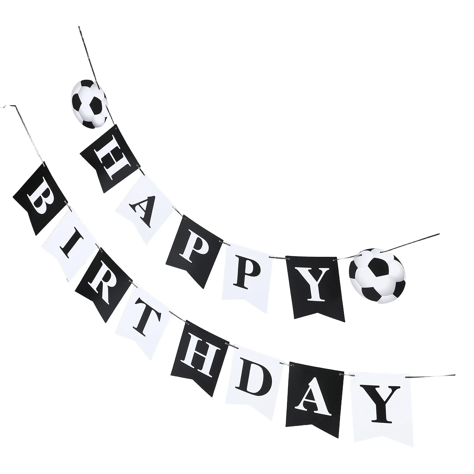 

1set 1Set Happy Birthday Banner Football Theme Party Decorations For , Soccer Ball Garland Wall Hanging, Birthday