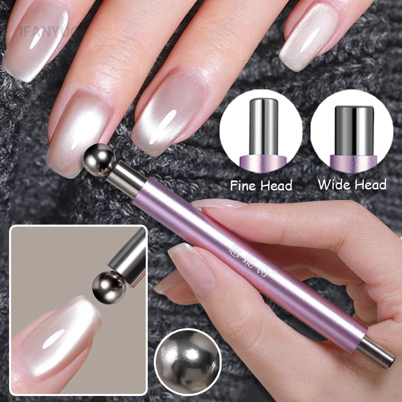 عصي مغناطيسية مزدوجة الرأس للقطط، جل مغناطيسي قوي، كرة مغناطيسية للقطط للأظافر، قلم مغناطيسي، أداة جل مانيكير