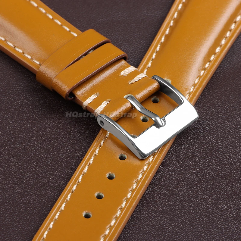 20mm 22mm 24mm Cowhide Leather Band for Seiko Quick Release Straps Retro Calfskin Wristband Soft Bracelet Universal Watchbands