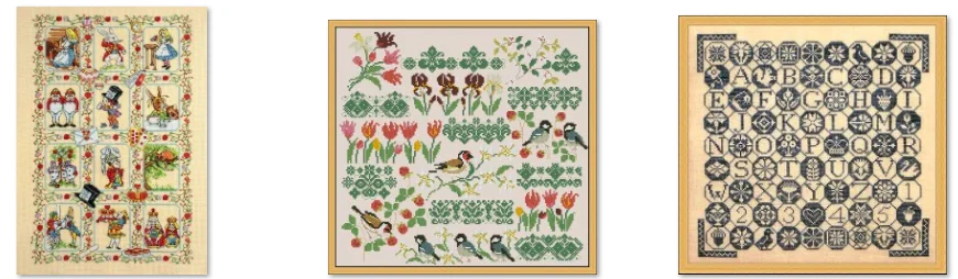 DIY Embroidery  White Canvas Needlework Sets Cross Stitch Set Tiger Gift   A Spring Feast - Flower and Bird Garden