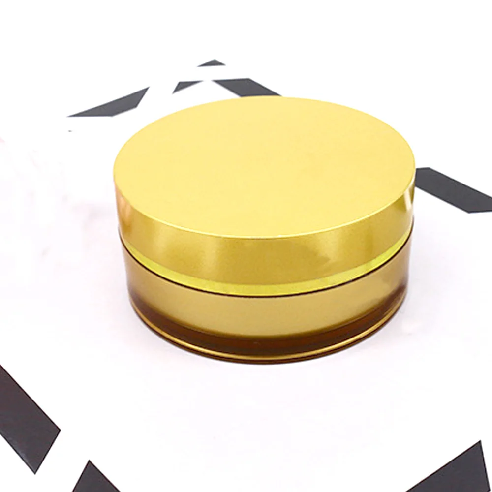 100g capacity gold color cylinder shape acrylic material cream bottle&acrylic cream bottle jar with spacer and cap