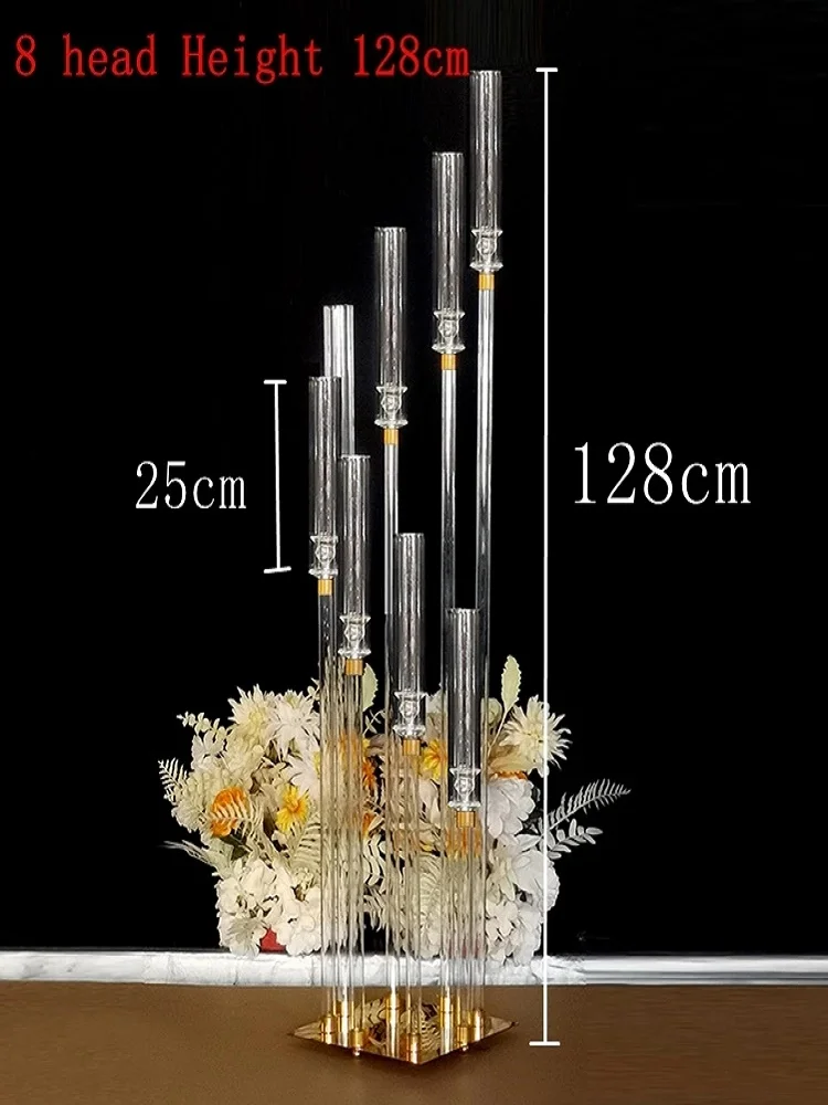 10 Stück Metall-Kerzenhalter, Kerzenständer, Blumenvase, Hochzeitstisch-Mittelstück, Kerzenleuchter, Säulenständer, Wegdekoration für Partys – Detail 1
