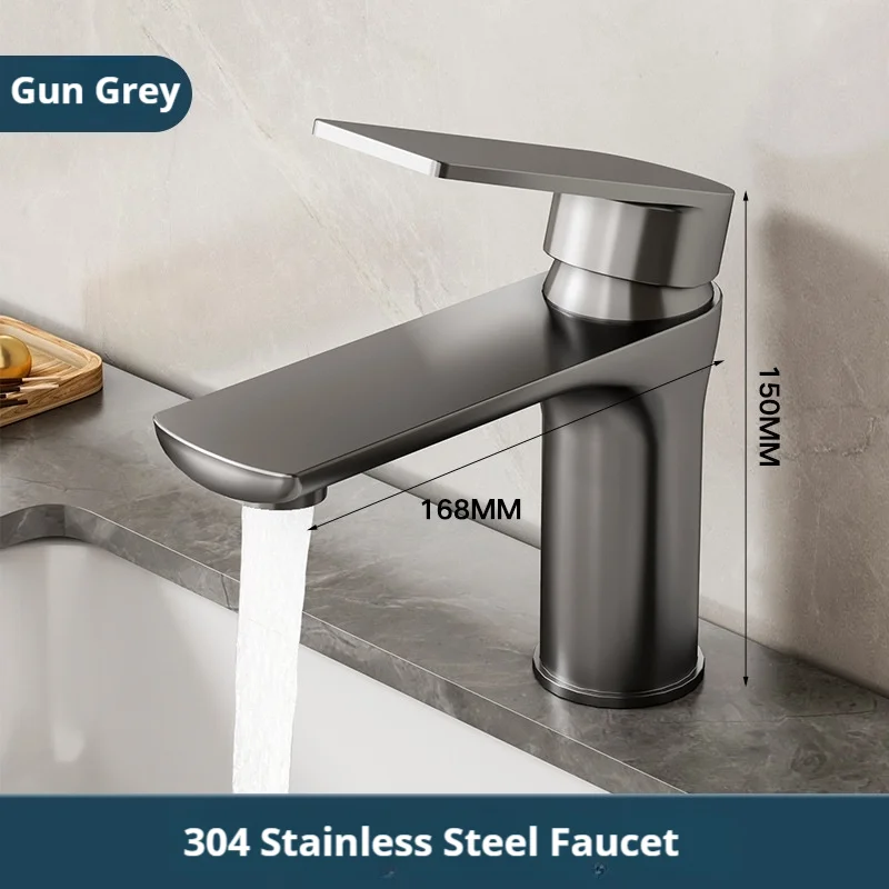 304 Stainless Steel Faucet Wash Basin Sink Hot and Cold Water Home Bathroom Kitchen Cabinet Basin Faucet