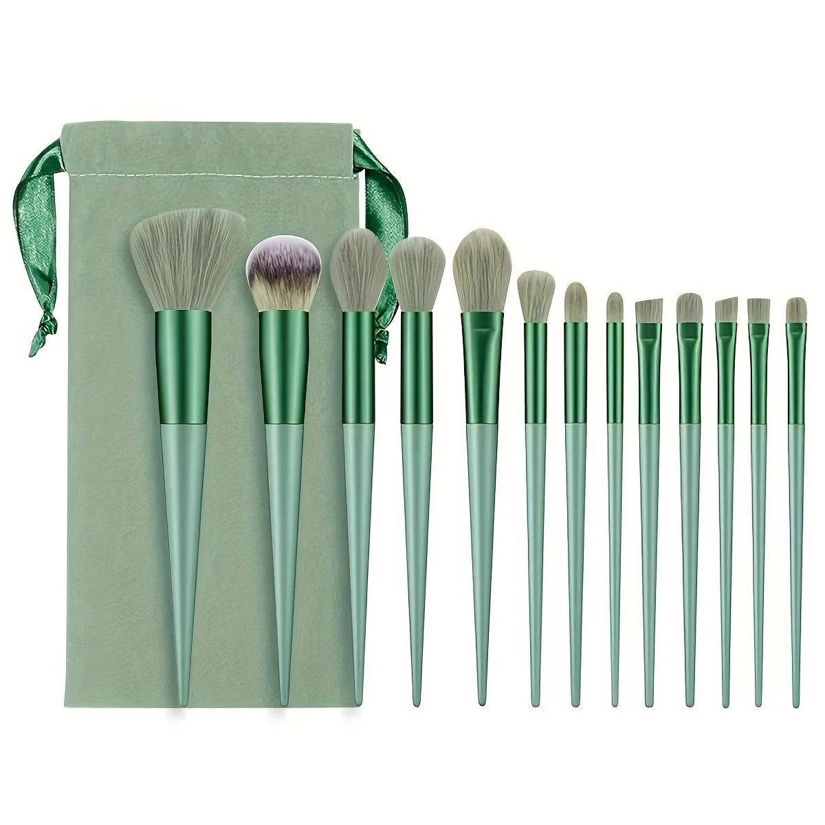 Conjunto de pincéis de maquiagem sintéticos macios de 13 peças, inclui blush, base, sombra, pincéis labiais, cabo ergonômico, plástico abs durável